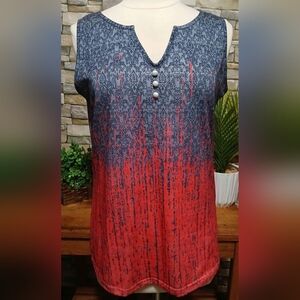 Boutique Large Blue &‎ Red Sleeveless Blouse New